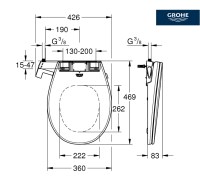 MEDIDAS ASIENTO y TAPA INODORO-BIDE MANUAL BAU GROHE